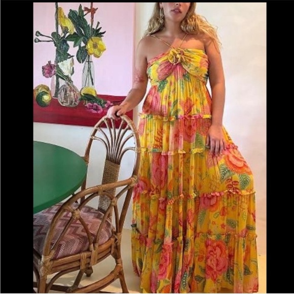 Farm Rio Macaw Bloom Tiered Dress - Picture 3 of 13